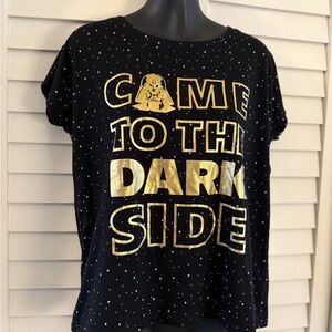 Star Wars Black Tee with Gold and White Accents